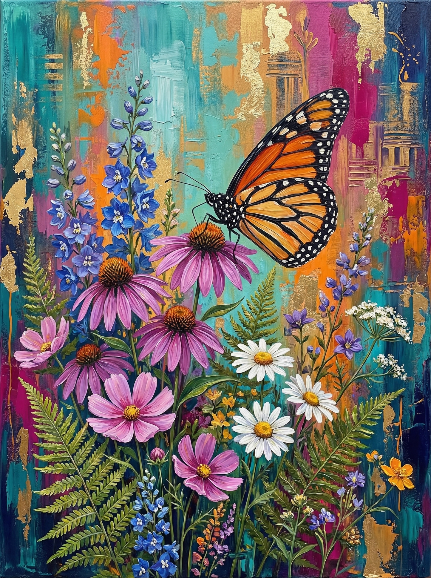 Boho Butterfly Coneflower Textured (120 Colours)