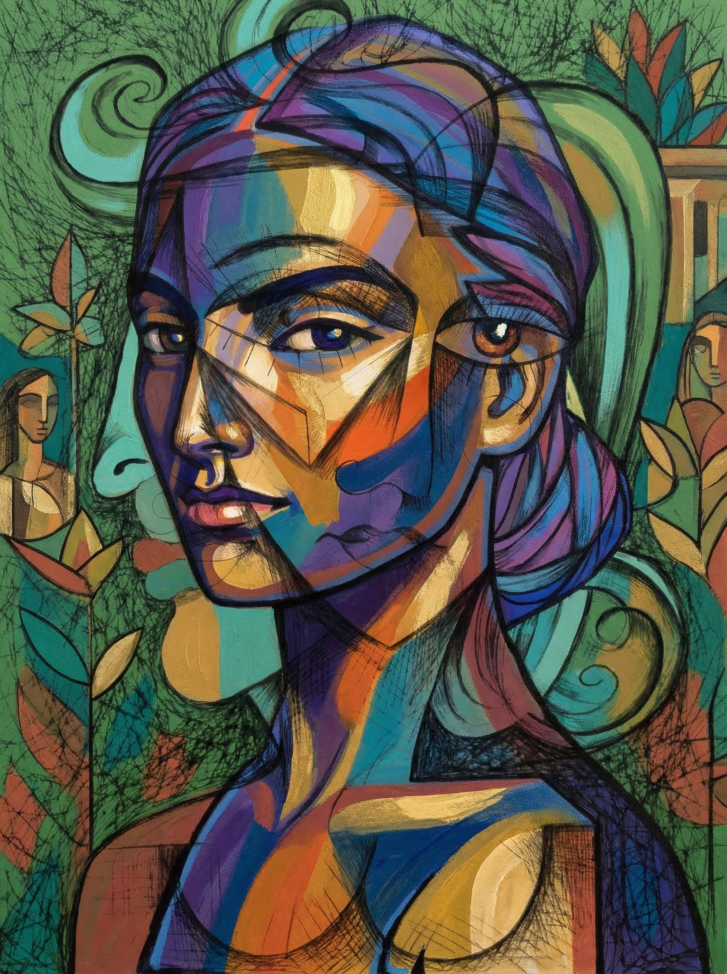 Botanical Woman Face (120 Colours)