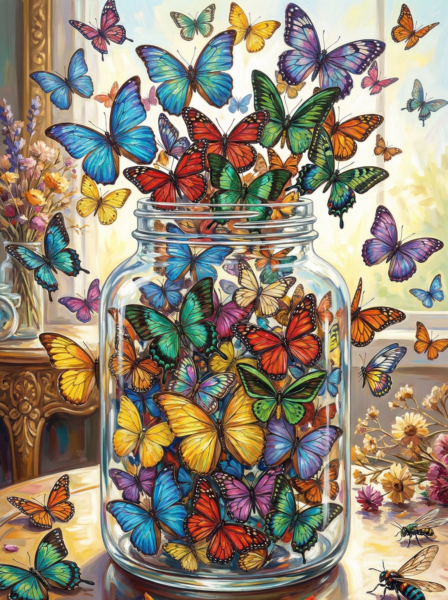 Butterflies In Glass Jar (80 Colours)