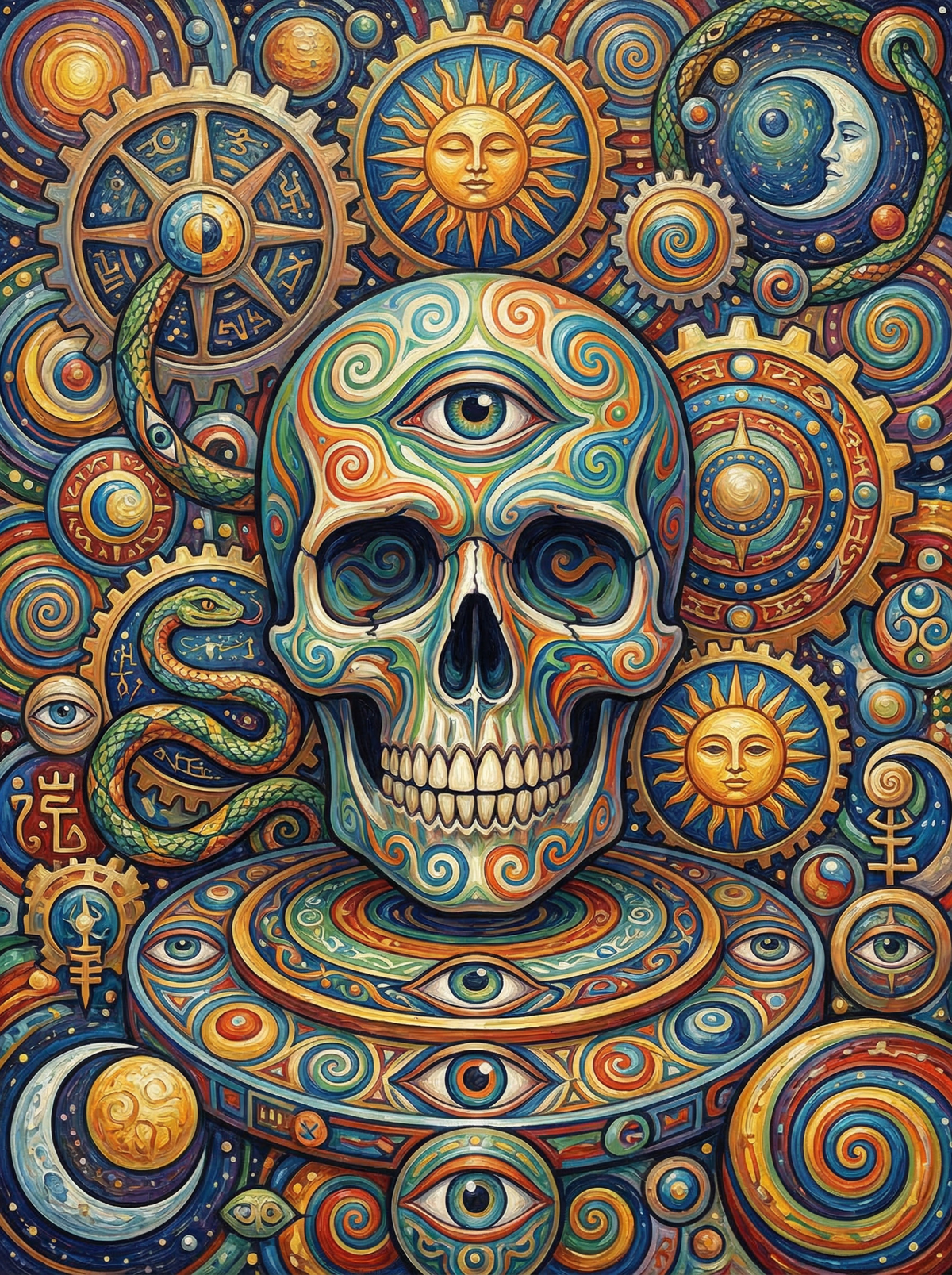 Cosmic Steampunk Skull (80 Colours)