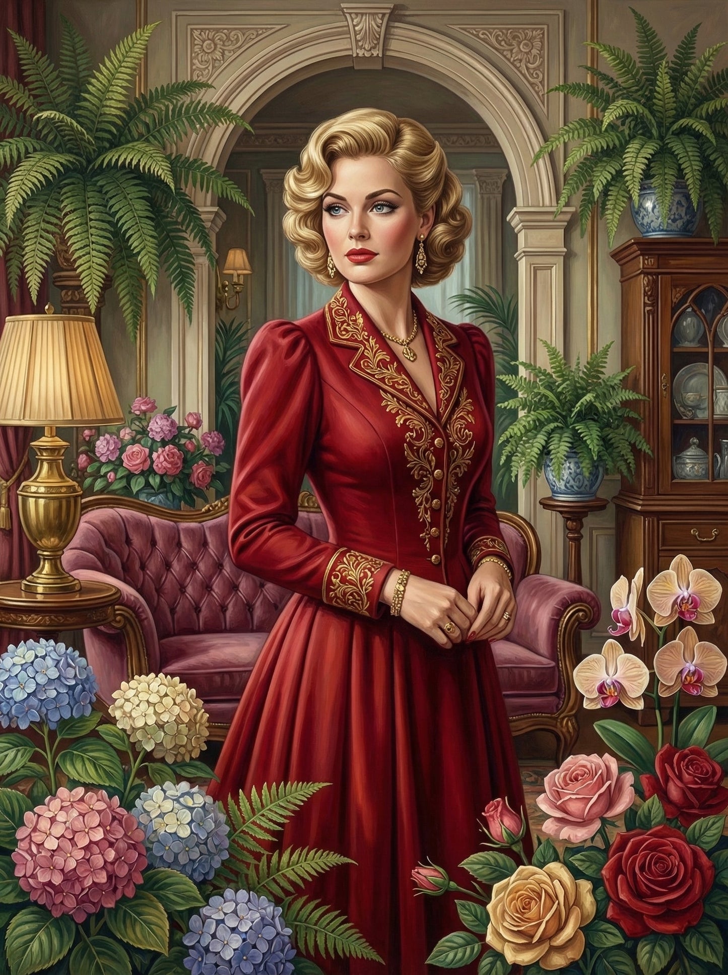 Elegant Lady Drawing Room (120 Colours)