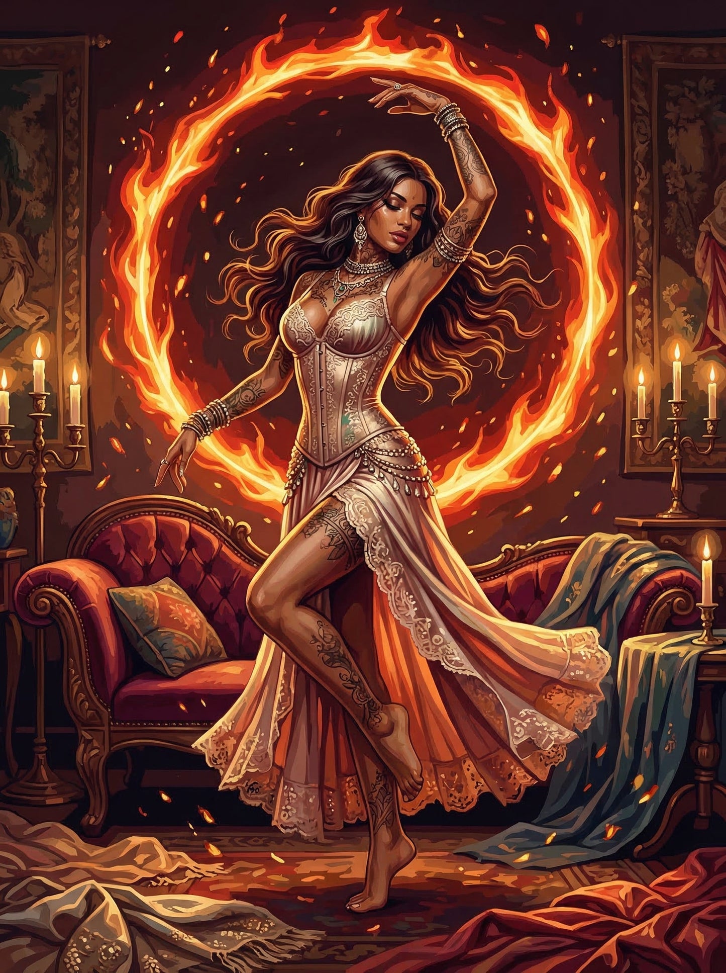 Fiery Phoenix Dancer Woman (80 Colours)
