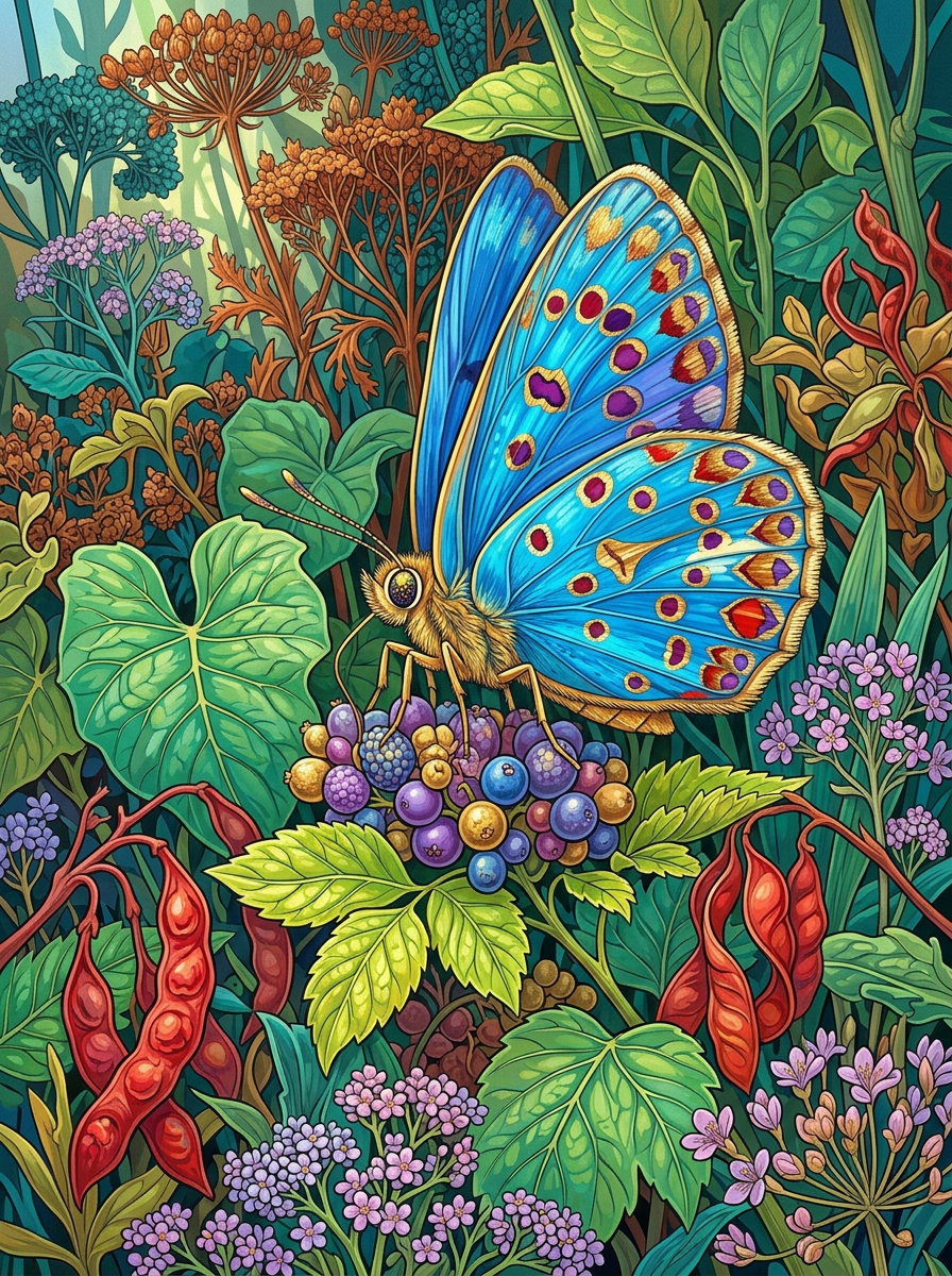 Sapphire Berry Butterfly (80 Colours)