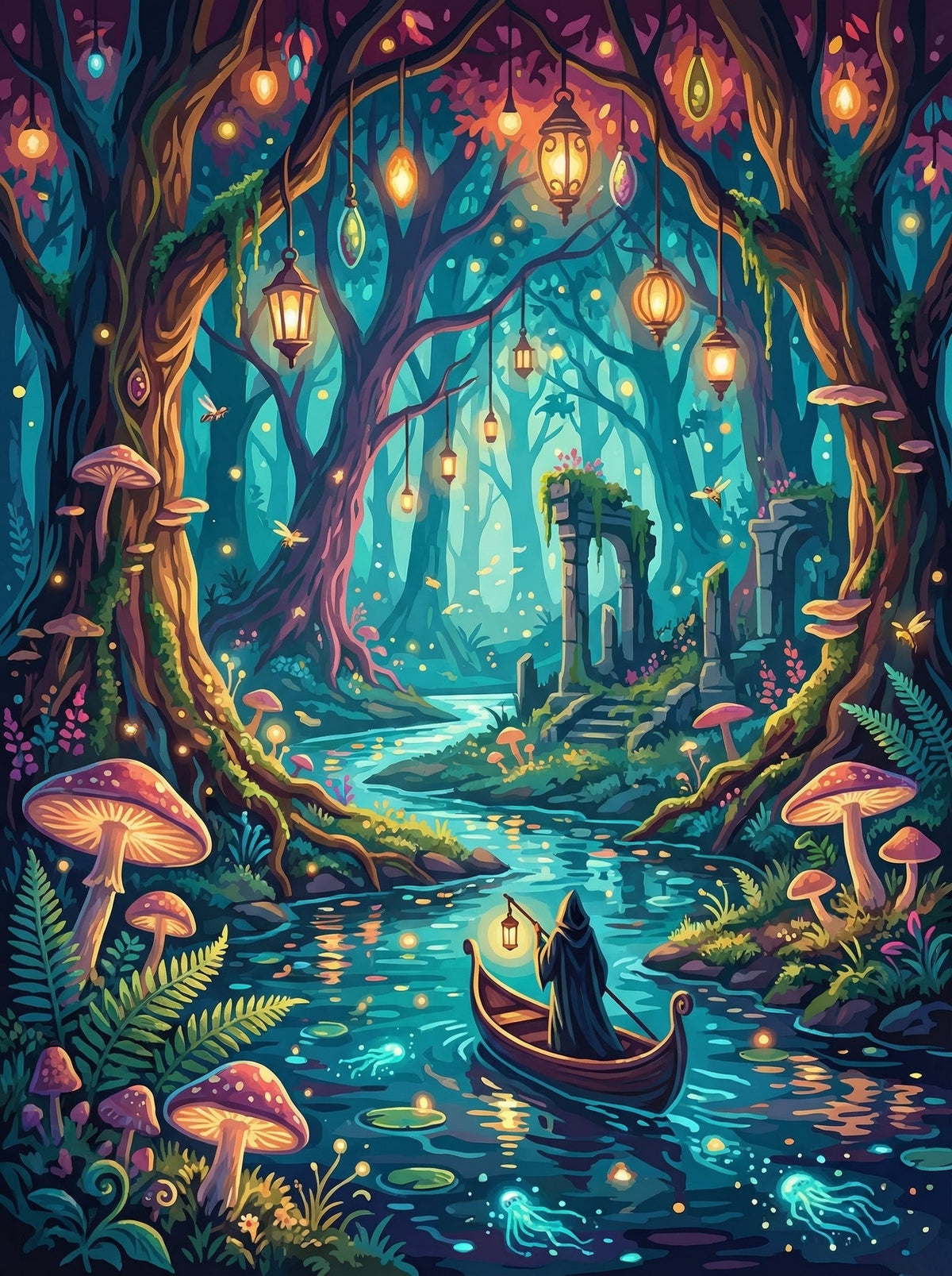 Mystic Lantern Forest River (80 Colours)