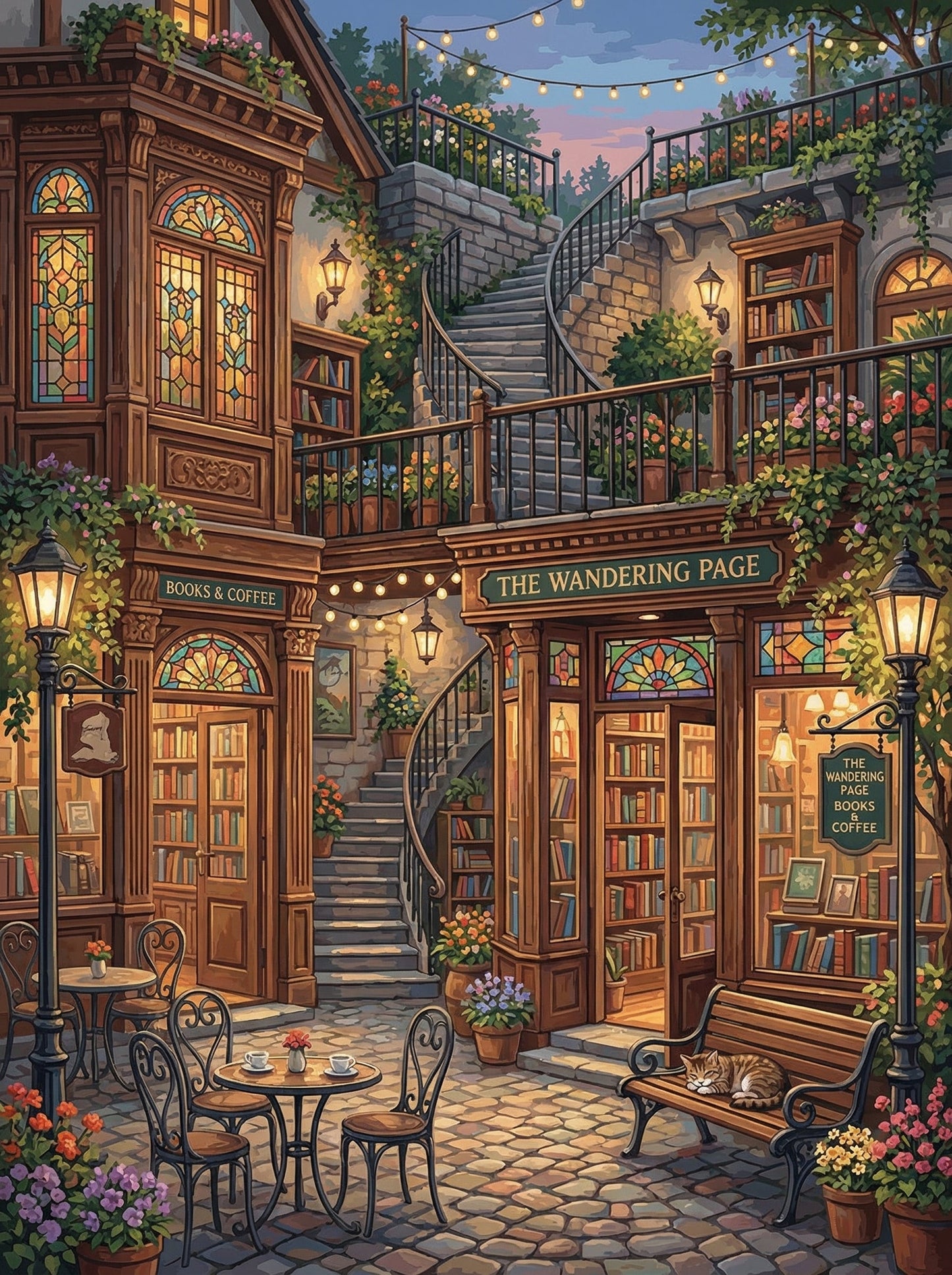 Cozy Bookshop Coffee Garden (80 Colours)
