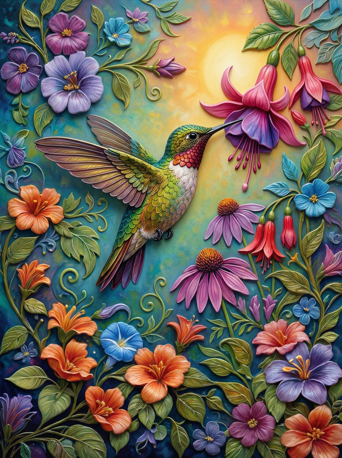 Hummingbird In Bloom (80 Colours)