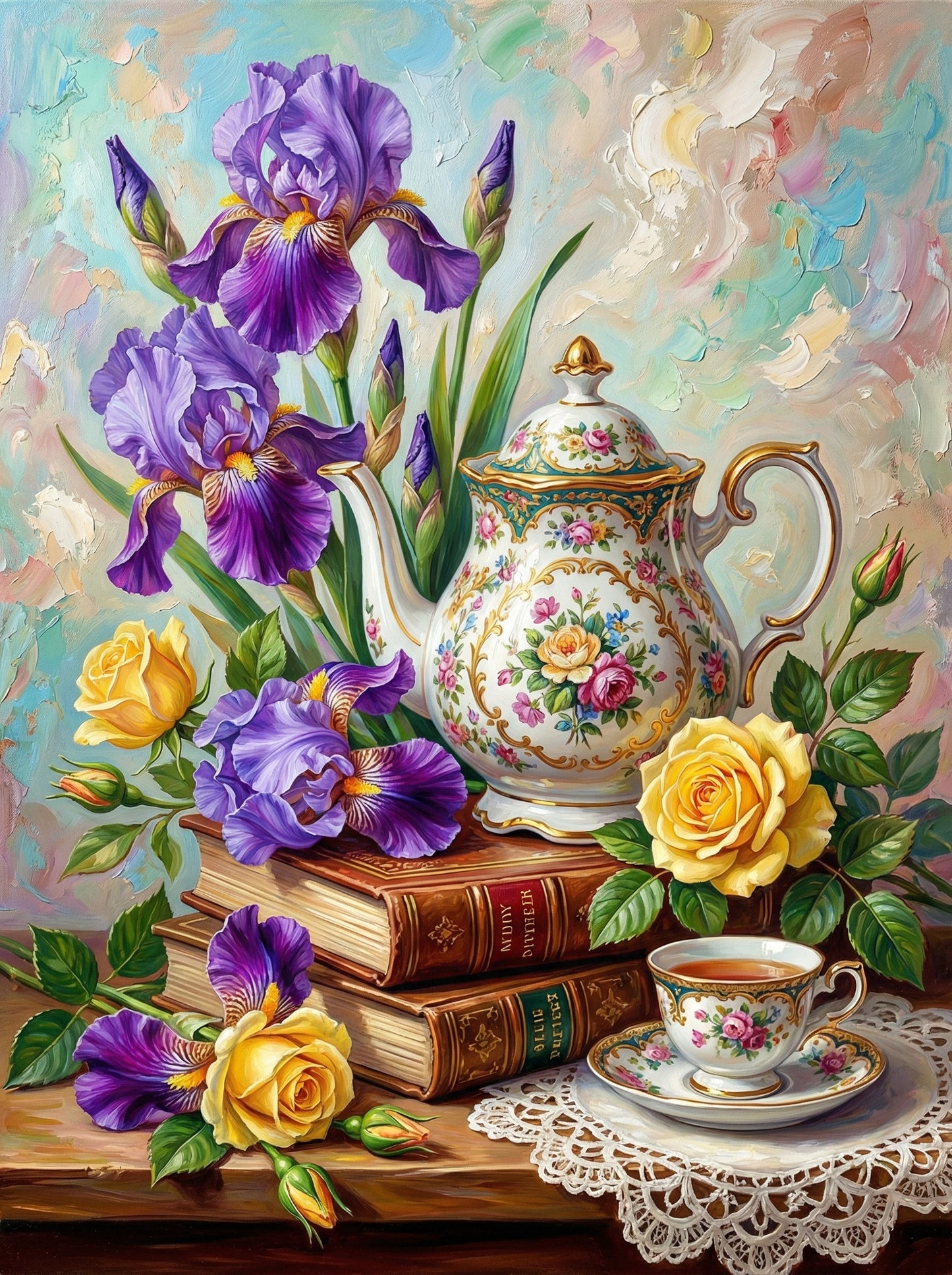 Iris Teapot And Roses (80 Colours)