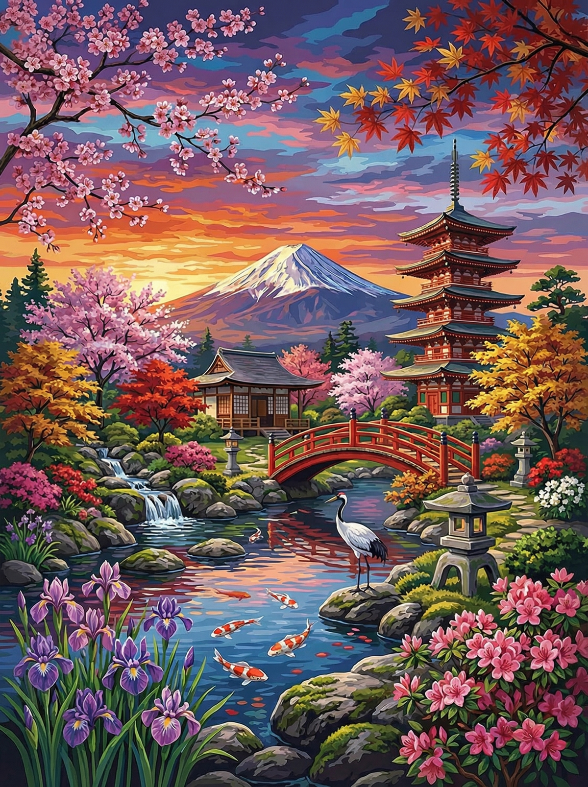 Japanese Garden Mount Fuji Pagoda (80 Colours)