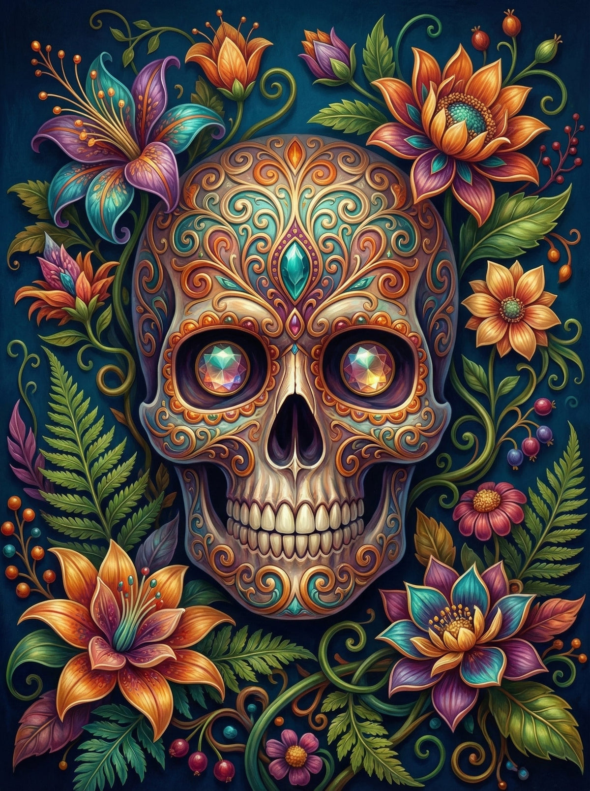 Ornate Skull Flowers (80 Colours)