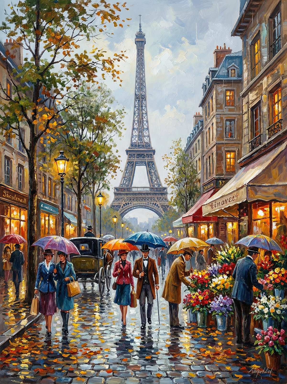 Paris Rainy Day Street (80 Colours)