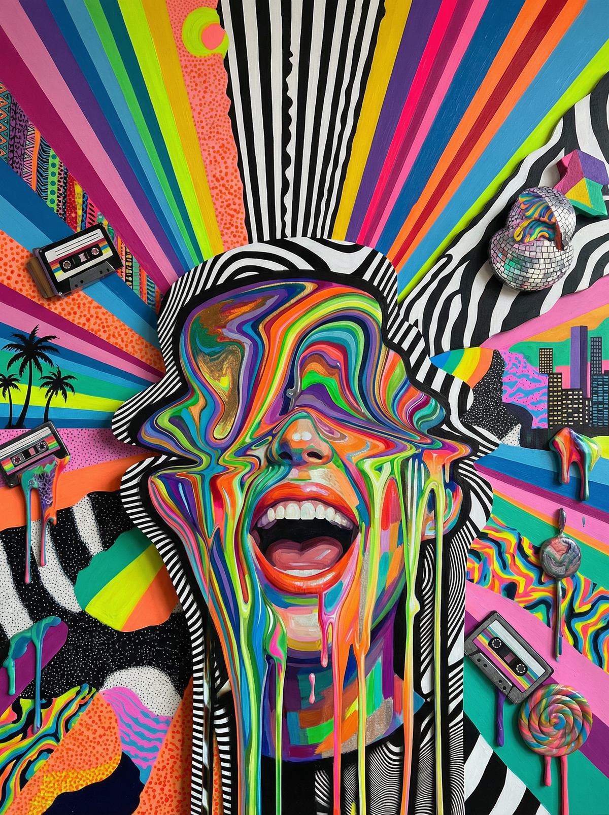 Psychedelic Woman Face (80 Colours)