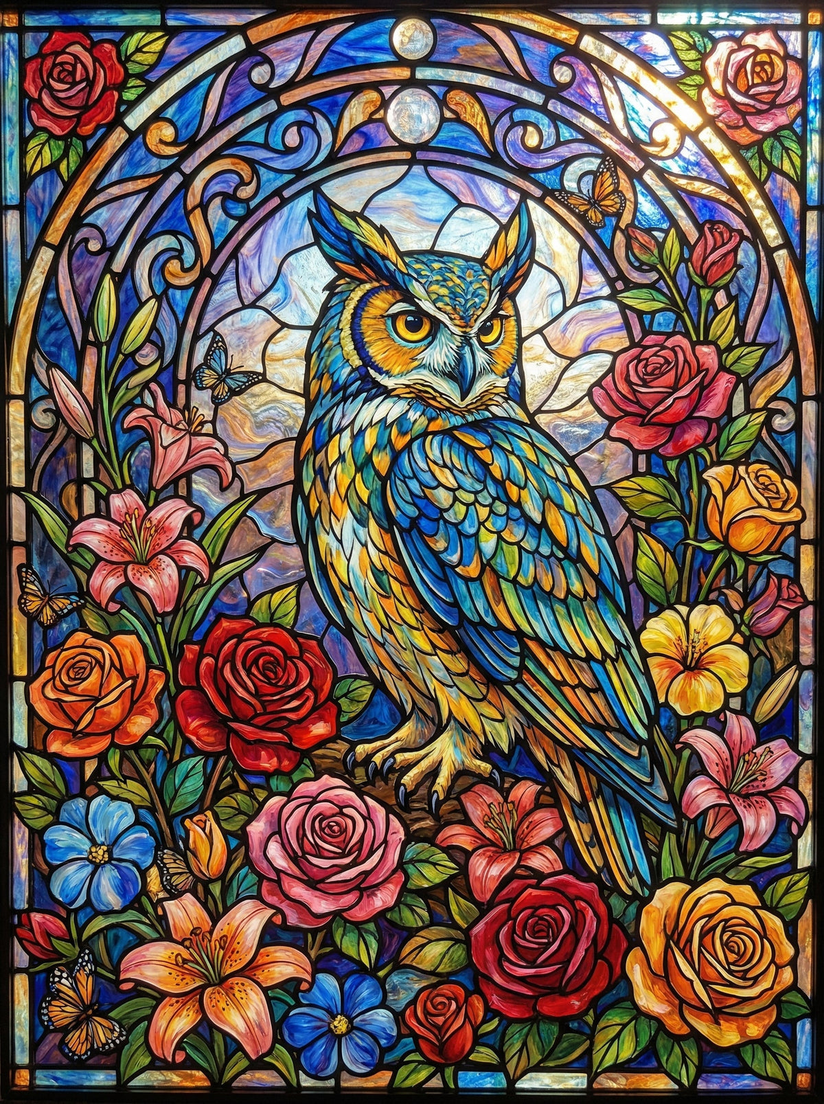 Stained Glass Owl Roses (80 Colours)