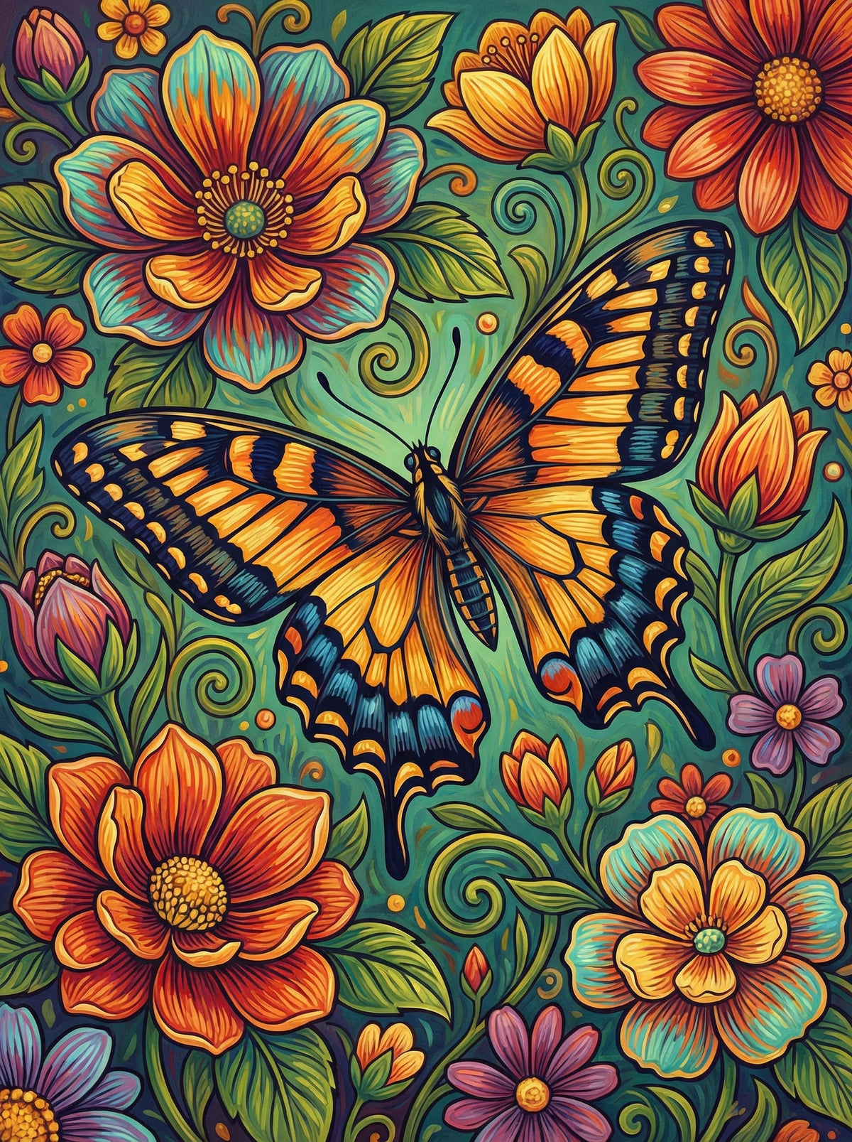 Swallowtail Butterfly Florals (120 Colours)