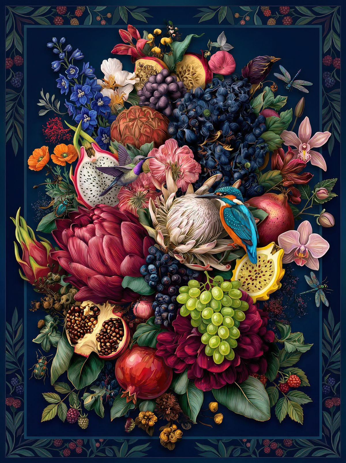 Tropical Fruit Kingfisher Art (120 Colours)