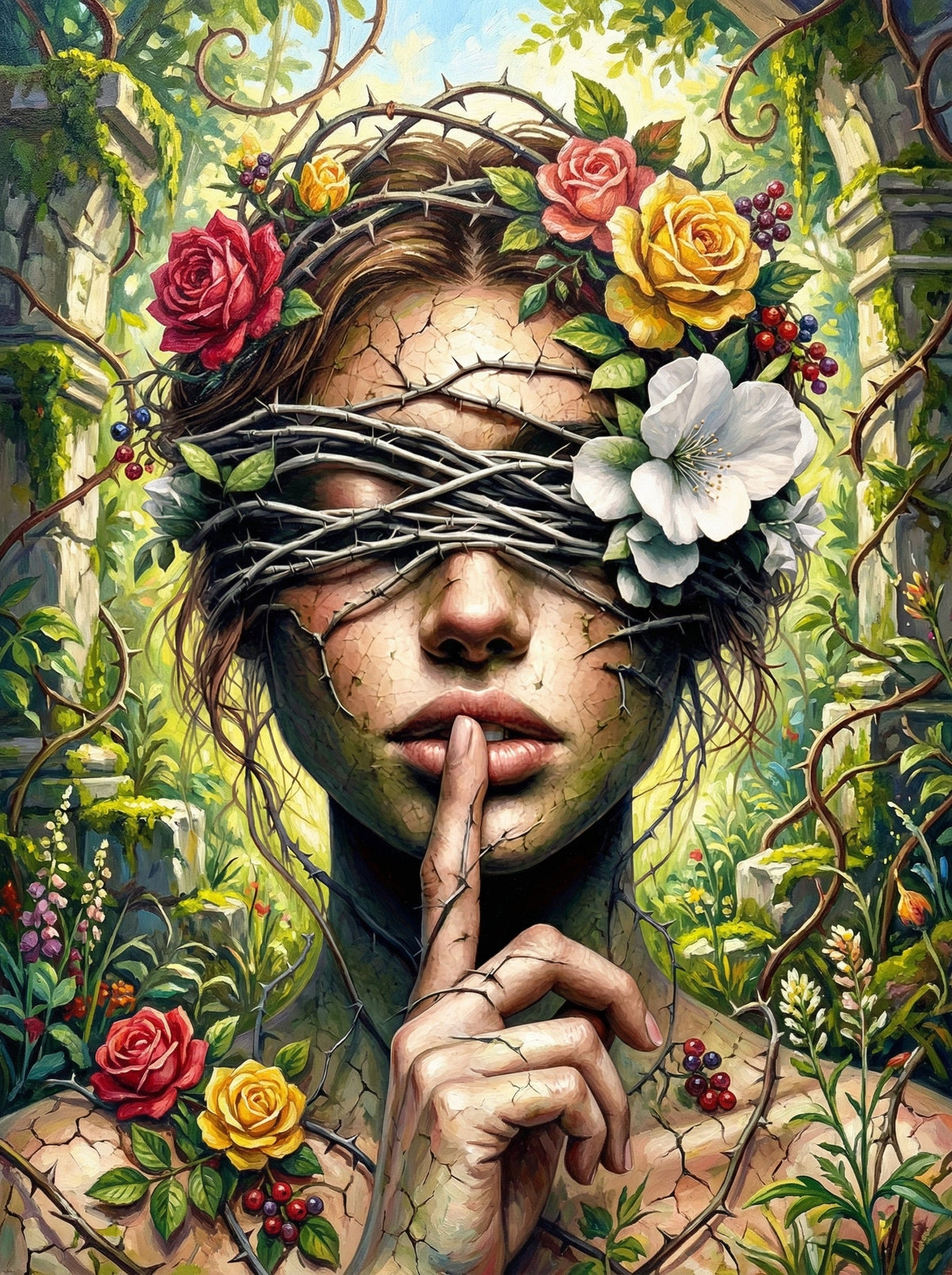 Woman Blindfolded Silence (80 Colours)