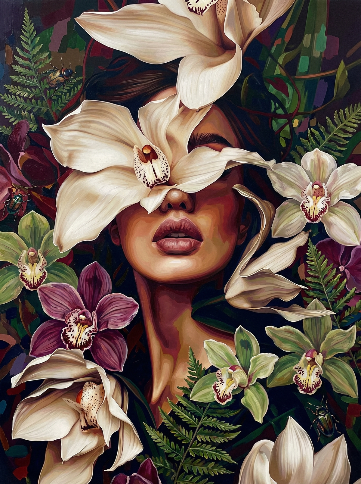 Woman With White Orchids (120 Colours)