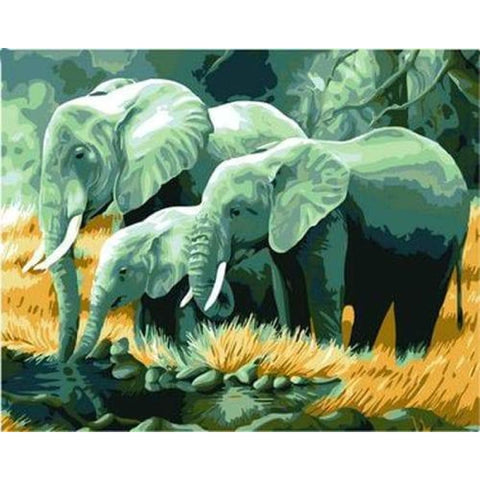 Animal Elephant Diy Paint By Numbers Kits ZXB172 - NEEDLEWORK KITS