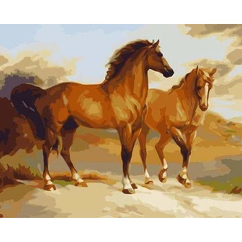 Animal Horse Diy Paint By Numbers Kits ZXB419 - NEEDLEWORK KITS