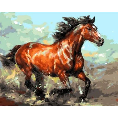 Animal Horse Diy Paint By Numbers Kits ZXQ1465 - NEEDLEWORK KITS