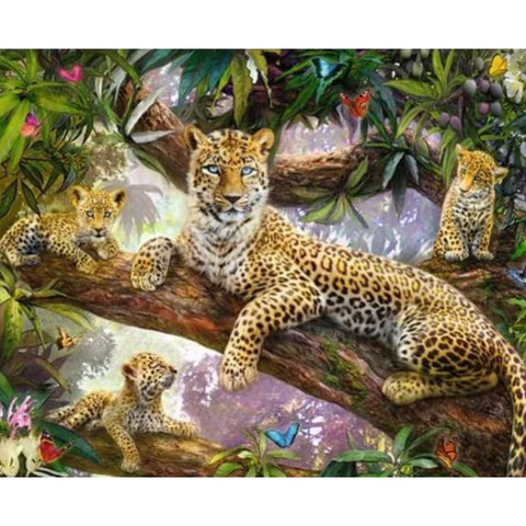 Animal Leopard Diy Paint By Numbers Kits ZXQ2894 - NEEDLEWORK KITS