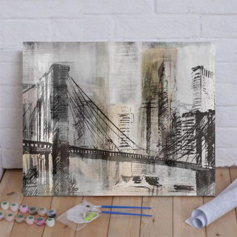Brooklyn Bridge Twilight Detail Paint By Numbers Kit
