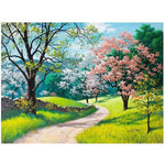 Cherry Blossoms Landscape Diy Paint By Numbers Kits VM97289 - NEEDLEWORK KITS