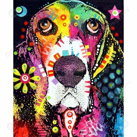 Colorful Dog Diy Paint By Numbers Kits PBN97834 - NEEDLEWORK KITS