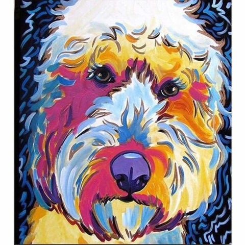 Colorful Dog Diy Paint By Numbers Kits VM97846 - NEEDLEWORK KITS