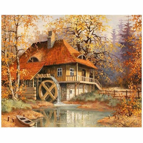 Cottage Diy Paint By Numbers Kits ZXE445-23 - NEEDLEWORK KITS