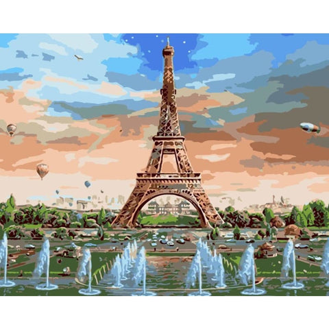 Eiffel Tower Diy Paint By Numbers Kits WM-1139 - NEEDLEWORK KITS