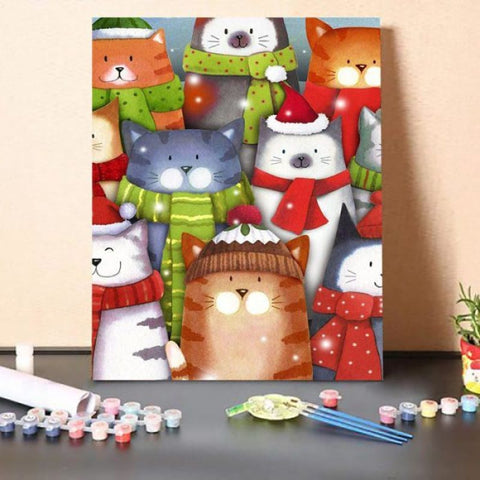 Home Garden Cat Caroling-Paint by Numbers Kit
