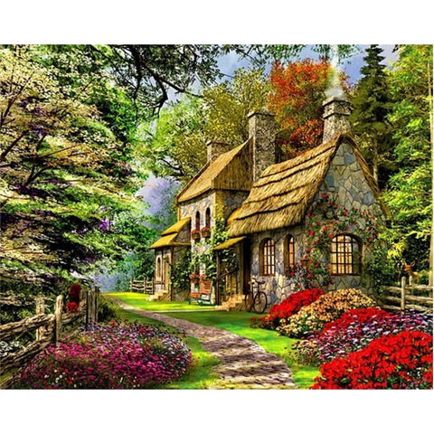 Landscape Cottage Diy Paint By Numbers Kits VM90032 - NEEDLEWORK KITS