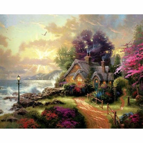 Landscape Cottage Diy Paint By Numbers Kits VM91490 - NEEDLEWORK KITS