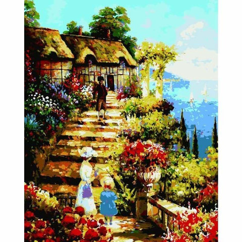 Landscape Cottage Diy Paint By Numbers Kits ZXE539-21 - NEEDLEWORK KITS