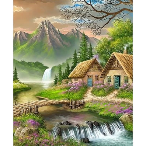 Landscape Cottage Diy Paint By Numbers Kits ZXQ3337 - NEEDLEWORK KITS