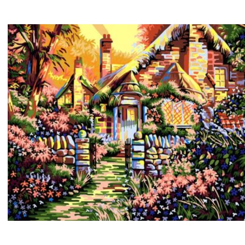 Landscape Cottage Diy Paint By Numbers Kits ZXQB003-19 - NEEDLEWORK KITS