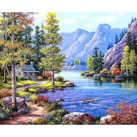 Landscape Mountain Lake Diy Paint By Numbers Kits ZXQ2891-22 - NEEDLEWORK KITS