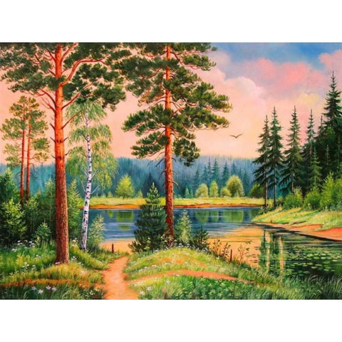 Landscape Nature Forest Diy Paint By Numbers Kits PBN50010 - NEEDLEWORK KITS