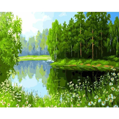 Landscape Nature Forest Diy Paint By Numbers Kits PBN90871 - NEEDLEWORK KITS