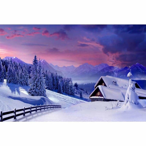 Landscape Snow Cottage Diy Paint By Numbers Kits VM91515 - NEEDLEWORK KITS