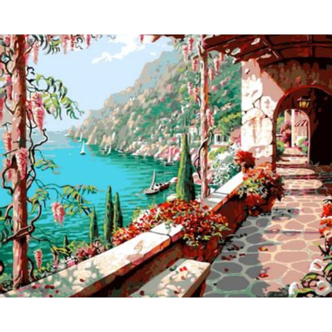 Landscape Town Diy Paint By Numbers Kits ZXQ649 - NEEDLEWORK KITS