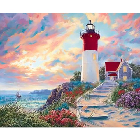 Lighthouse Diy Paint By Numbers Kits ZXQ3293 - NEEDLEWORK KITS