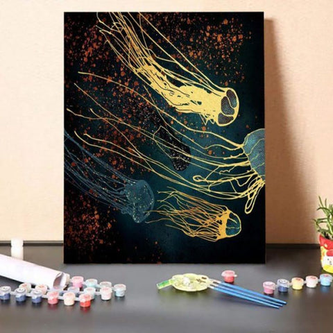 Metallic Jellyfish – Paint By Numbers Kit