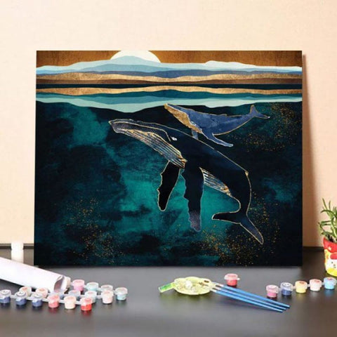 Moonlit Whales – Paint By Numbers Kit