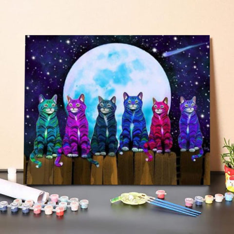 More Moonlight Meowing – Paint By Numbers Kit
