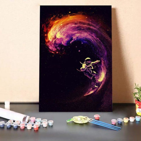 Paint By Numbers Kit-Astronaut Surfing