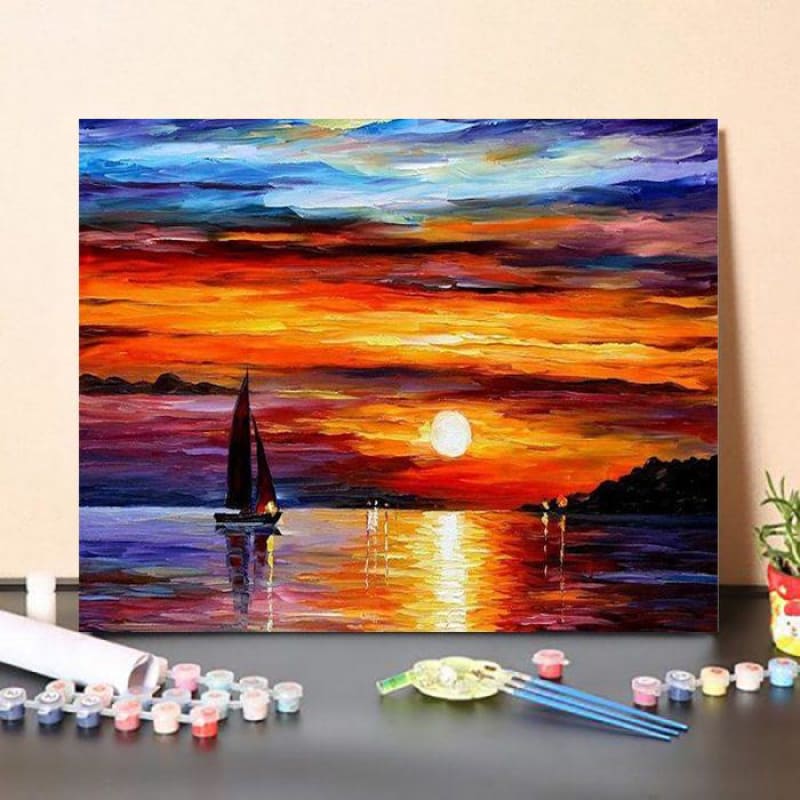 Paint by Numbers Kit Boat At Sunset Australia Paint By Numbers