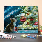 Paint By Numbers Kit – Cat and Christmas Balls