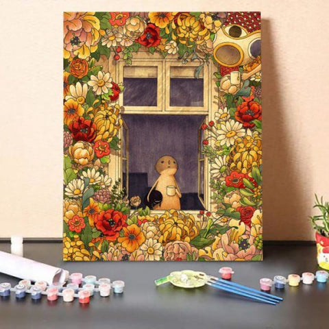 Paint by Numbers Kit-Flower Garden