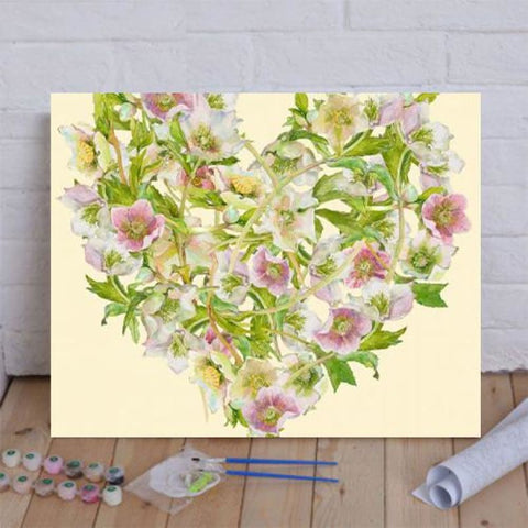 Paint by Numbers Kit Flower Heart 3